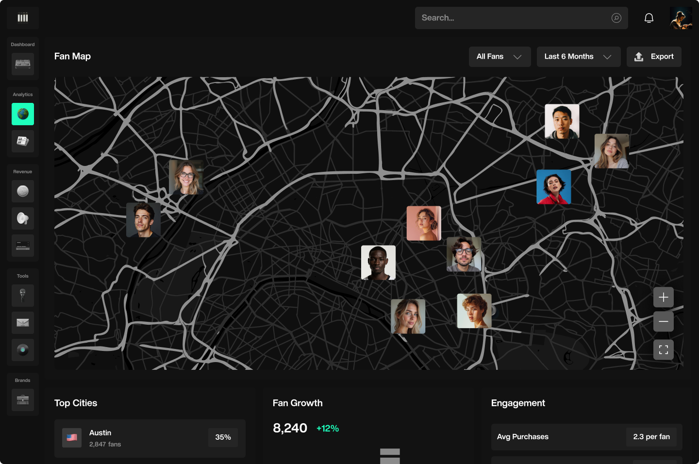 Sygnaal artist dashboard preview